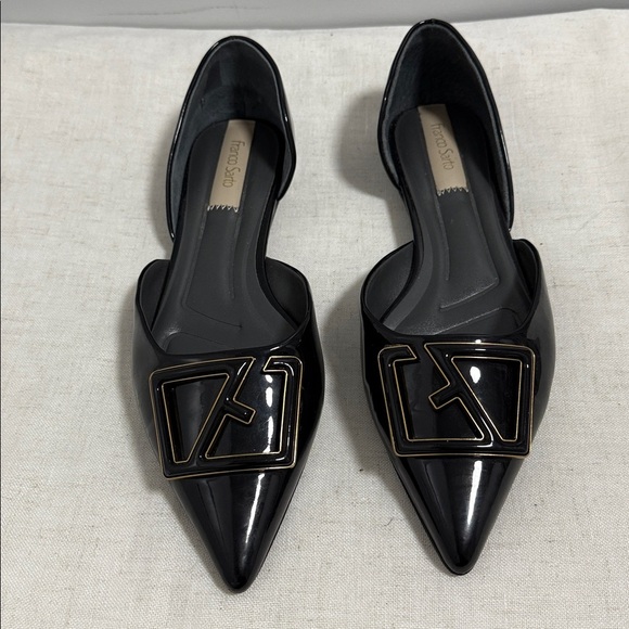 Franco Sarto Women's Hadley Black Patent Pointed Toe Flats Slip Ons size 9.5 - Picture 3 of 8
